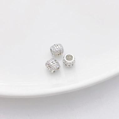 Miếng Đệm Hạt Vàng Trắng Zircon Gear - Giữ Màu, Kẻ Sọc, Bông Tuyết DIY, Đính Vòng Tay và Vòng Cổ, Giá Ưu Đãi 26,072₫