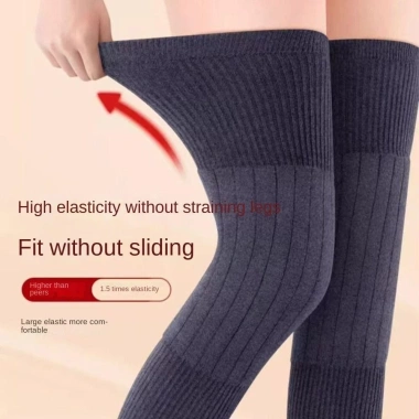 Miếng Đệm Nẹp Đầu Gối SWEETASHAHEARTS Bảo Vệ KneeCap Giữ Ấm Chân Cashmere Len Đen/Xám 5