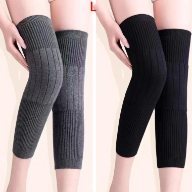 Miếng Đệm Nẹp Đầu Gối SWEETASHAHEARTS Bảo Vệ KneeCap Giữ Ấm Chân Cashmere Len Đen/Xám 10