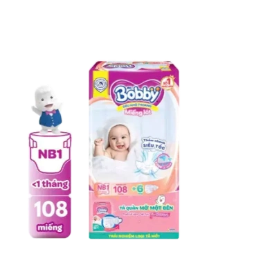 Miếng lót sơ sinh Bobby Newborn 108 miếng - Siêu tiện lợi, giá chỉ 100k - Baby Miki LA