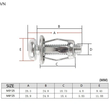 Mingxuan2 10 chiếc M5/M6 Jack Nuts kim loại, vít cánh hoa, hạt vít cho rỗng tường sắt - giá chỉ 51.700đ