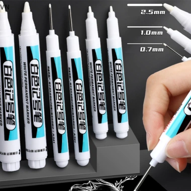 Mingxuan2 Bút đánh dấu màu trắng 0.7/1.0/2.5mm chống thấm nước - Sơn Tread cho lốp ô tô Paing VN, giảm giá 37.840 VND