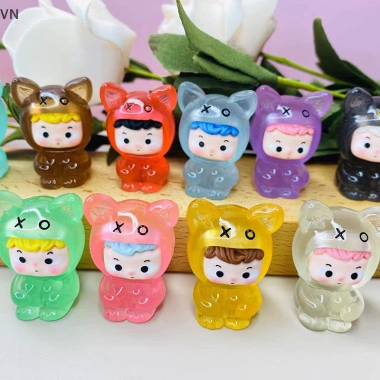 Mingxuan2 Đồ Trang Trí Mini Động Vật Dạ Quang – Micro Phong Cảnh Nhỏ Gọn 2