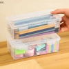 Mingxuan2 Hộp Đựng Bút Chì Nhựa Dung Tích Lớn Xếp Chồng Trong Suốt Văn Phòng 2