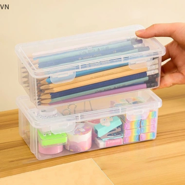Mingxuan2 Hộp Đựng Bút Chì Nhựa Dung Tích Lớn Xếp Chồng Trong Suốt Văn Phòng 2 Mingxuan2 Hộp Đựng Bút Chì Nhựa Dung Tích Lớn Xếp Chồng Trong Suốt Văn Phòng 2