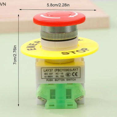 Mingxuan2 Mũ Nấm Nút Nhấn Dừng Khẩn Cấp 660V - Thang Máy Nâng Tự Khóa 55.330₫