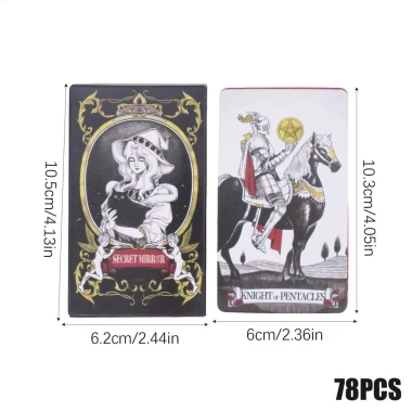 Mirror Tarot Deck 78 lá Rider với viền mạ vàng đỏ, kèm sách hướng dẫn, giảm còn 127.440 VND 10