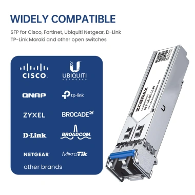 Mô-đun ZoeRax 1.25G LC SFP LX 1.310nm 20km DDM Cisco QNRP Zyxel D-Link 142.999 VND