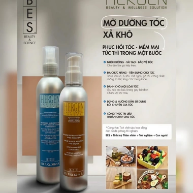 Mỡ Dưỡng Xả Khô BES HERGEN 300ml Chính Hãng Phục Hồi Tóc Hư Tổn, Dưỡng Ẩm, Giữ Nếp Xoăn, Giảm Giá 20% 4