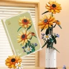 Mô hình hoa hướng dương mini lắp ghép, đồ chơi giáo dục sáng tạo, quà sinh nhật
