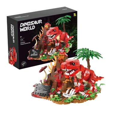 Mô hình khối xây dựng Tyrannosaurus Rex và Pteranodon - Đồ chơi nam săn ăn trên núi lửa, giá ưu đãi 400.858 VND