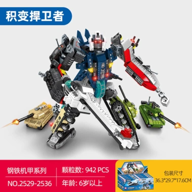 Mô hình lắp ráp robot chiến binh biến hình 8 trong 1 Defender Quà tặng đồ chơi bé trai 4