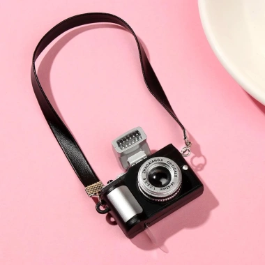 Mô hình máy ảnh kỹ thuật số SWEETASHAHEARTS 1:12 - Màn trập thời trang, đèn flash, đồ chơi