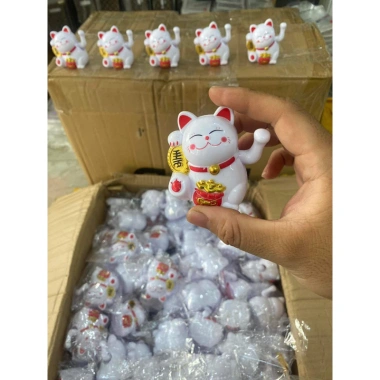 Mô hình mèo thần tài vẫy tay - Đồ trang trí phong thủy, may mắn, giảm giá 15.000đ