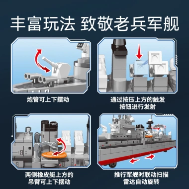 Mô hình quân sự tàu khu trục Cáp Nhĩ Tân lắp ráp, đồ chơi cho trẻ từ 6 tuổi
