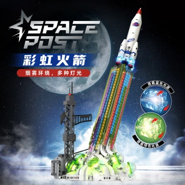 Mô hình Rainbow Rocket Space - Đồ chơi lắp ghép mini giáo dục có đèn, giảm giá 22%