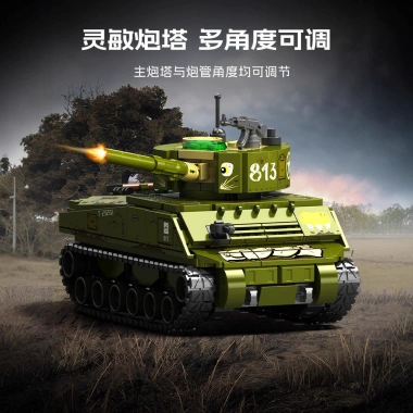 Mô hình xe tăng M4A2 lắp ráp - Đồ chơi giáo dục cho bé trai, quà tặng, giá ưu đãi 233k
