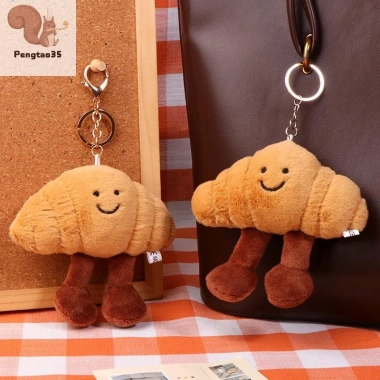 Móc khóa Croissant hoạt hình búp bê nhồi bông mềm - Vòng chìa khóa đa năng - Quà tặng trẻ em COD - Giá ưu đãi 66.220₫