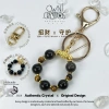 Móc khóa đá Obsidian bạc bảo vệ sức khỏe, pha lê tự nhiên, túi unisex - Ownicrystals Giá ưu đãi 499,998 VND