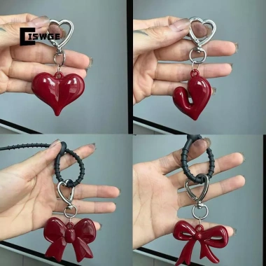 Móc khóa điện thoại đa năng Nơ trái tim đỏ - Phụ kiện thời trang Bapa - Quà tặng mới 2