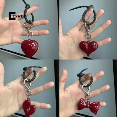 Móc khóa điện thoại đa năng Nơ trái tim đỏ - Phụ kiện thời trang Bapa - Quà tặng mới 3