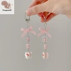 Móc khóa hồng, bông tai, túi bé gái – Charm mặt dây chuyền điện thoại, quà sinh nhật, phụ kiện máy ảnh COD 2