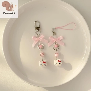 Móc khóa hồng, bông tai, túi bé gái – Charm mặt dây chuyền điện thoại, quà sinh nhật, phụ kiện máy ảnh COD