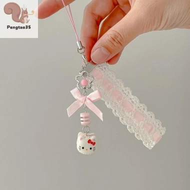 Móc khóa hồng, bông tai, túi bé gái – Charm mặt dây chuyền điện thoại, quà sinh nhật, phụ kiện máy ảnh COD
