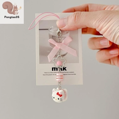 Móc khóa hồng, bông tai, túi bé gái – Charm mặt dây chuyền điện thoại, quà sinh nhật, phụ kiện máy ảnh COD