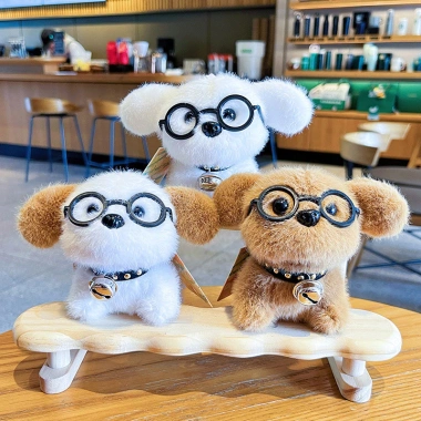 Móc Khóa Kính Bichon Chó Hoạt Hình Sang Trọng - Dễ Thương, Quà Tặng Bé Gái