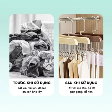 Móc treo đa năng 8 móc xoay 360 độ - Tiết kiệm không gian, treo quần áo, lót, mũ, cà vạt - Giá chỉ 35.000₫ 4