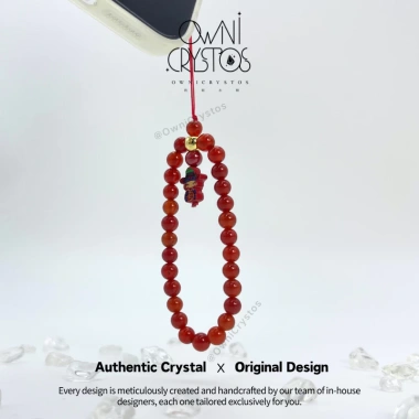 Móc treo điện thoại OwniCrystos Mã Não Đỏ Thần Tài gõ cửa giảm giá 20% chỉ 499.998 VND