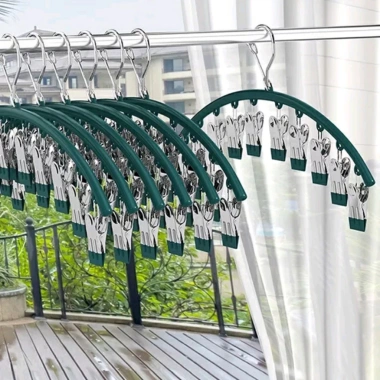 Móc Treo Đồ Lót, Tất, Quần Áo Trẻ Nhỏ 10 Móc Inox Sơn Tĩnh Điện - Khóa Chống Gió, Bền Đẹp, Giá 29.000₫ 7