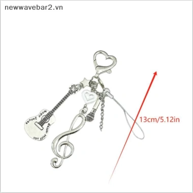 Mới 1/2 Đàn Guitar Ngọt Ngào Dễ Thương – Móc Khóa Dây Xích Charm Ba Lô Trang Trí Quà Tặng Nữ Tính
