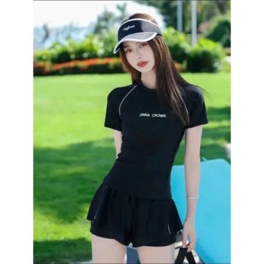 [MỚI NHẤT 2.024] Bộ Đồ Bơi Nữ Tay Ngắn Thể Thao Co Giãn 4 Chiều Chống Nắng - Có Size - Giá Siêu Ưu Đãi 3