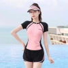 [MỚI NHẤT 2.024] Bộ Đồ Bơi Nữ Tay Ngắn Thể Thao Co Giãn 4 Chiều Chống Nắng - Có Size - Giá Siêu Ưu Đãi 6