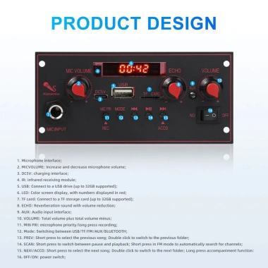 MONQIQI Bảng Mạch Khuếch Đại Âm Thanh 20W DC5V Bluetooth 6.5mm FM Radio TF USB cho Xe Hơi - Giảm Giá 110k