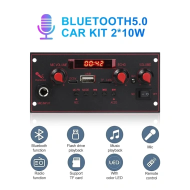 MONQIQI Bảng Mạch Khuếch Đại Âm Thanh 20W DC5V Bluetooth 6.5mm FM Radio TF USB cho Xe Hơi - Giảm Giá 110k 8 MONQIQI Bảng Mạch Khuếch Đại Âm Thanh 20W DC5V Bluetooth 6.5mm FM Radio TF USB cho Xe Hơi - Giảm Giá 110k 8