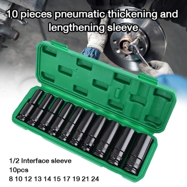 MONQIQI Bộ 10 ổ cắm 1/2 cường độ 8-24 cho bộ siết 1/2 bu lông – Giá 50.000₫