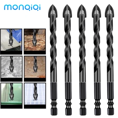 MONQIQI Bộ 5 Mũi Khoan Bền Đa Năng Cho Tường Gạch Thủy Tinh Bê Tông Nhựa - Giảm Giá Đặc Biệt 115k