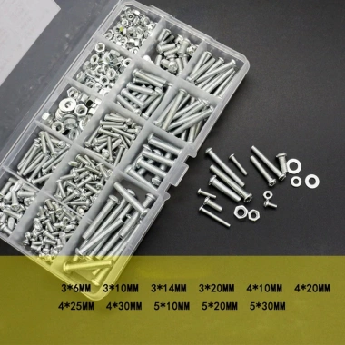 MONQIQI Bộ 500g Bu Lông Đai Ốc M3 M4 M5 kèm Hộp Đựng Tiện Dụng - Giá 120.000 VND