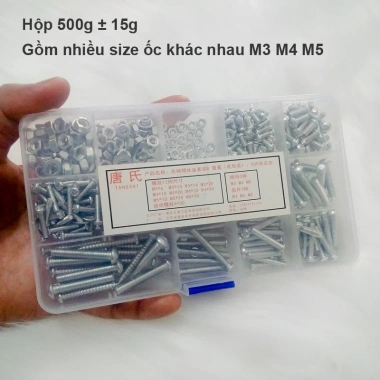 MONQIQI Bộ 500g Bu Lông Đai Ốc M3 M4 M5 kèm Hộp Đựng Tiện Dụng - Giá 120.000 VND 4 MONQIQI Bộ 500g Bu Lông Đai Ốc M3 M4 M5 kèm Hộp Đựng Tiện Dụng - Giá 120.000 VND 4