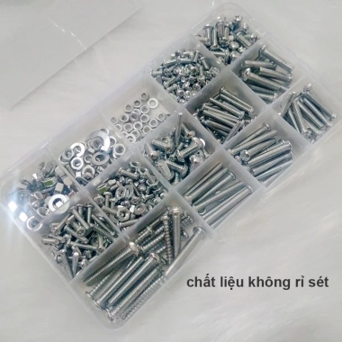 MONQIQI Bộ 500g Bu Lông Đai Ốc M3 M4 M5 kèm Hộp Đựng Tiện Dụng - Giá 120.000 VND
