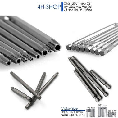 MONQIQI Bộ Mũi Vít Hoa Thị Lỗ Chân Lục Giác VITO Thép S2 Nhiều Kích Ưu Đãi 73.500đ 3