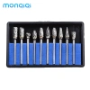 MONQIQI Đầu Mài Thép Vonfram 10 Cái - Bộ Mũi Khoan Cacbua, Bền, Sắc, Giá Ưu Đãi 170.000₫