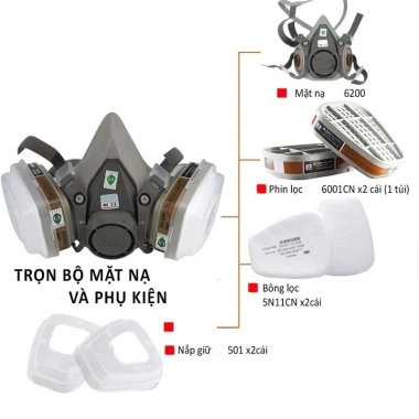 MONQIQI Khẩu trang phòng độc 6.200 - Chống phun sơn ngăn bụi mịn bảo vệ hóa chất 3