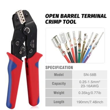 MONQIQI Kìm bấm cosine terminal SN-58B Dụng cụ bấm cách điện 23-16 AWG 0.25-1.5mm², giá 51.000₫