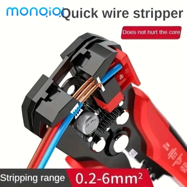 MONQIQI Kìm Tuốt Dây Đa Năng Nhật Bản Không Hư Lõi - Tự Động Cắt Cáp 0.2‑6mm 155k