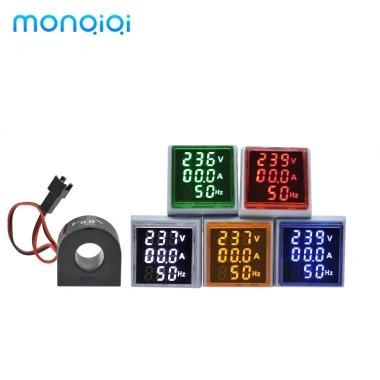 MONQIQI Máy đo vôn kế 3 trong 1 Màn hình LED 22mm AC 60-500V Giá 64.974 VND