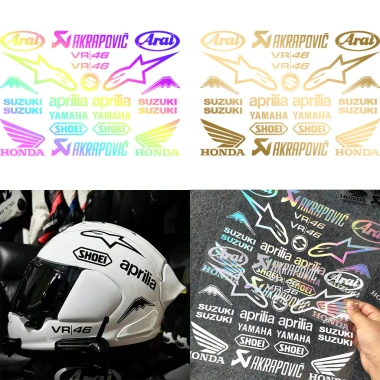 Mũ bảo hiểm dán đề can ống kính phản quang, chống thấm nước - Trang trí xe máy Honda Yamaha, giá chỉ 85.744₫